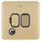 Schneider Electric Lisse Deco 13A Switched Fused Spur with LED Satin Brass with Black Inserts