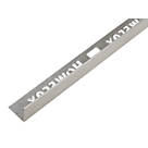Homelux 21mm Straight Stainless Steel Outdoor Tile Trim Silver 2.5m