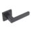 Eclipse Insignia Square Fire Rated Lever on Rose Door Handle Pair Matt Black