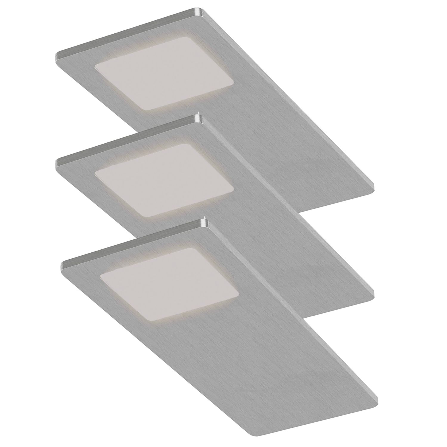 Sensio Astro TrioTone Rectangular LED Under Cabinet Lights Aluminium 14.4W 240-270lm 3 Pack (340PE)