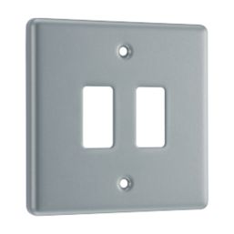 British General Nexus Metal Grid 2-Module Grid Faceplate Grey