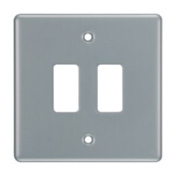 British General Nexus Metal Grid 2-Module Grid Faceplate Grey