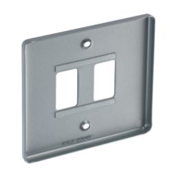 British General Nexus Metal Grid 2-Module Grid Faceplate Grey
