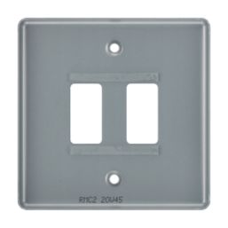 British General Nexus Metal Grid 2-Module Grid Faceplate Grey