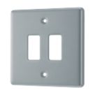 British General Nexus Metal Grid 2-Module Grid Faceplate Grey