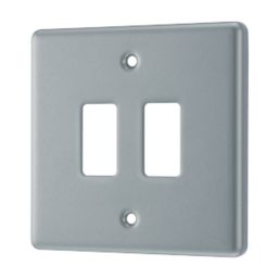British General Nexus Metal Grid 2-Module Grid Faceplate Grey
