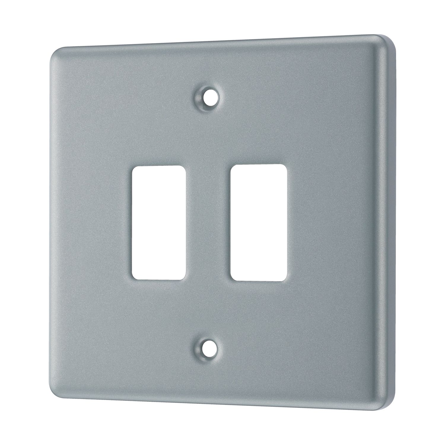 British General Nexus Metal Grid 2-Module Grid Faceplate Grey (340PY)