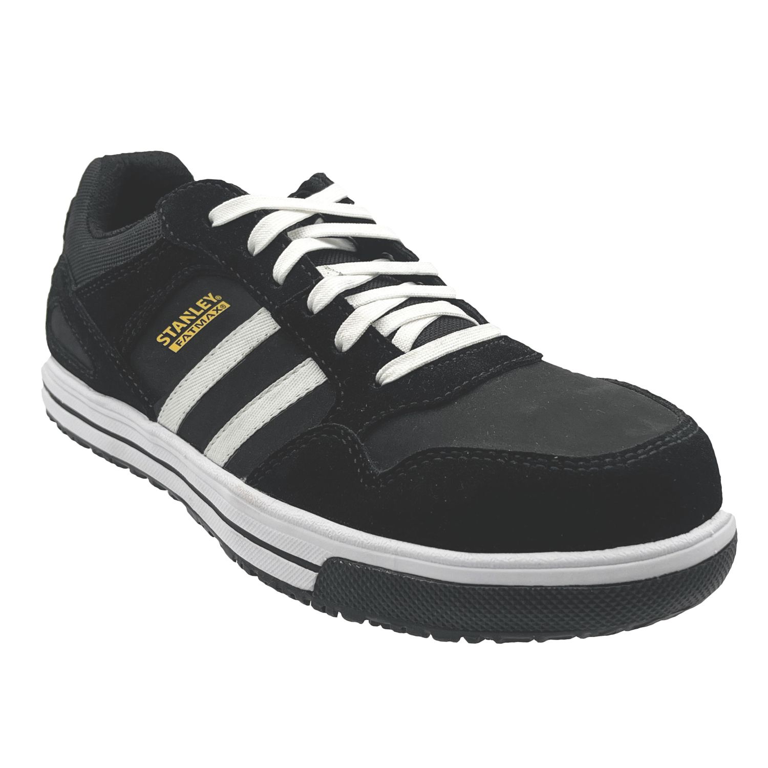 Stanley FatMax Garston Size 10 Black/White Steel Toe Cap Safety Trainers (340VT)