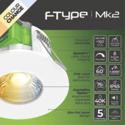Luceco FType MK2 Fixed  Fire Rated LED Downlights White 4/6W 710/725/750/745lm 10 Pack