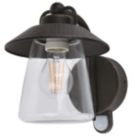 Lutec Cate Outdoor Wall Light With PIR Sensor Black Rust