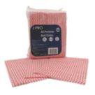 L-PRO All Purpose Non-Woven Cleaning Cloths Red 30cm x 38cm 50 Pack