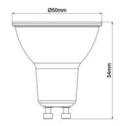LAP Narrow Beam Angle  GU10 LED Light Bulb 345lm 2.5W 5 Pack