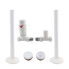 ETAL Danva 15mm x 1/2" Matt White Straight & L/S Modern Thermostatic Radiator Valve & Lockshield