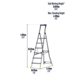 Werner Aluminium 2.04m 6 Step Swingback Platform Step Ladder