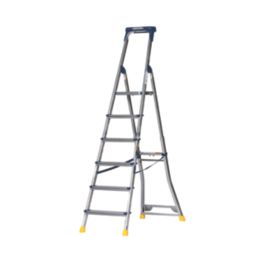 Werner Aluminium 2.04m 6 Step Swingback Platform Step Ladder