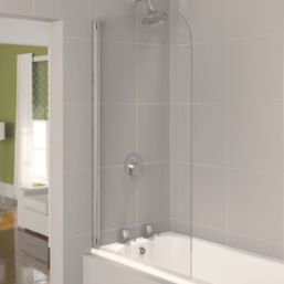 Aqualux Aqua 4 Semi-Framed Silver Bathscreen 1400mm x 800mm - Screwfix