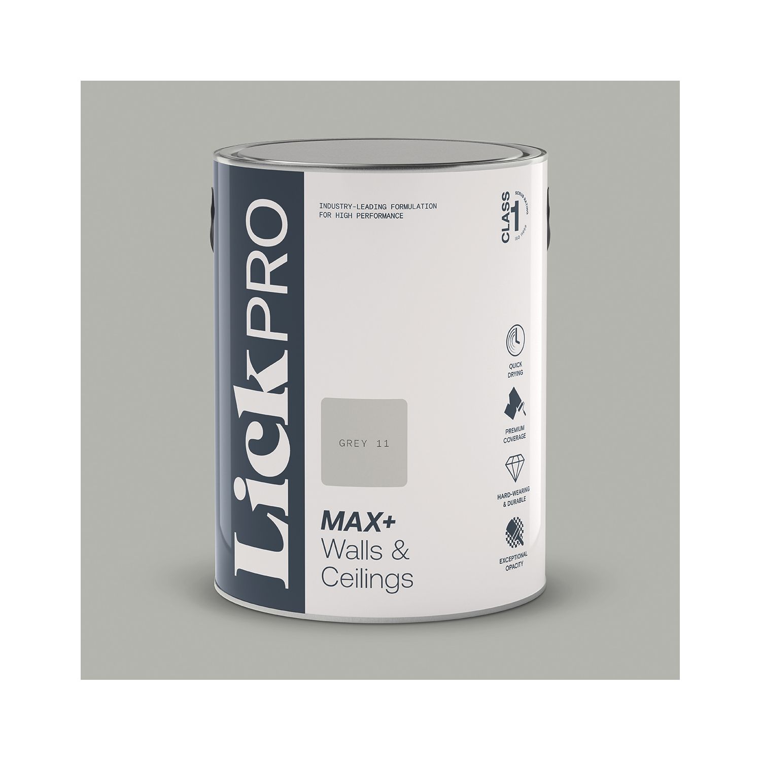 LickPro Max+ 5Ltr Grey 11 Eggshell Emulsion Paint (341JX)