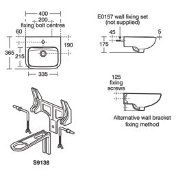 Armitage Shanks Portman 21 Hand Rinse Washbasin with Overflow 1 Tap Hole 400mm