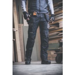 Scruffs Pro Flex Holster Work Trousers Black 36" W 30" L