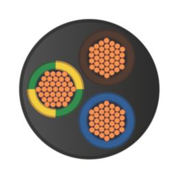 Time 2183Y Black 3-Core 0.75mm² Flexible Cable 10m Coil