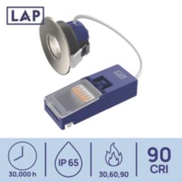 LAP Chaac Fixed  Fire Rated LED Downlights Brushed Nickel 5.5W 600lm 10 Pack