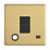 Contactum Lyric 13A Unswitched Fused Spur & Flex Outlet with Neon Brushed Brass with Black Inserts