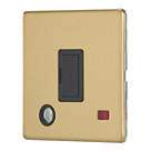 Contactum Lyric 13A Unswitched Fused Spur & Flex Outlet with Neon Brushed Brass with Black Inserts