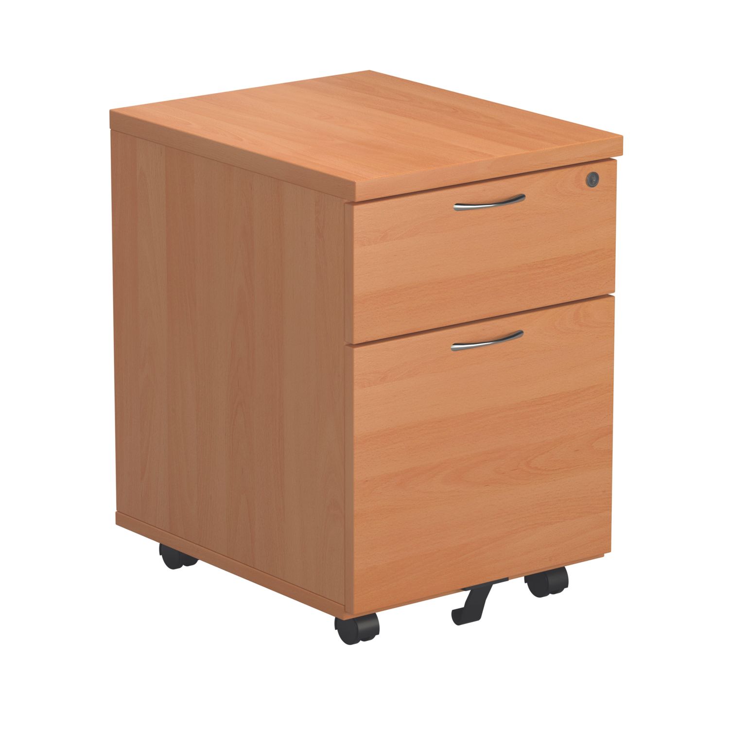 TC Group 2-Drawer Mobile Desk Pedestal Beech 404mm x 500mm x 595mm (341TT)