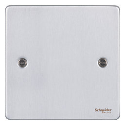 Schneider Electric Ultimate Low Profile 1-Gang Blanking Plate Brushed Chrome