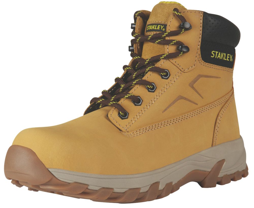 Mens STANLEY Work Boots Leather Safety Steel Toe Cap Hiking Shoes Trainers  Size