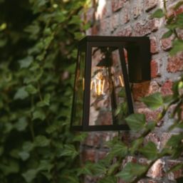 Lutec Fia Outdoor LED Solar Lantern Wall Light Black 200lm