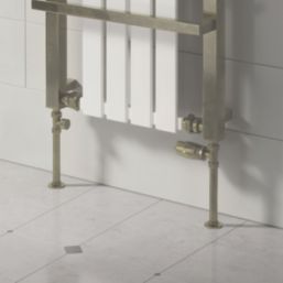 Reina Modal TRV 15mm x 15mm Bronze Straight & L/S Designer Thermostatic Radiator Valve & Lockshield