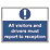 "All Visitors & Drivers Must Report To Reception" Sign 450mm x 600mm