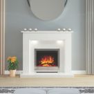 Be Modern Madalyn Electric Fire Suite White Marble 1320mm x 400mm x 1115mm