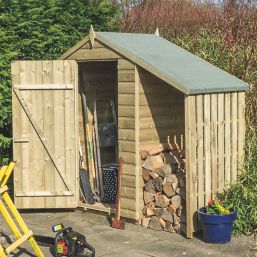 Rowlinson Oxford 6' x 3' (Nominal) Apex Tongue & Groove Timber Shed with Lean-To