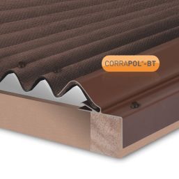 Corrapol-BT Rock n Lock Aluminium Rigid Side Flashing Brown 125 x 97mm x 2m