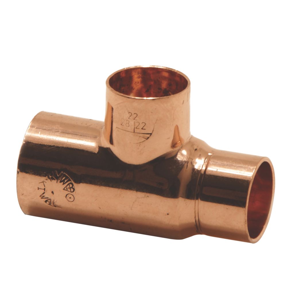 Endex Copper End Feed Reducing Tee 22mm x 15mm x 15mm Screwfix