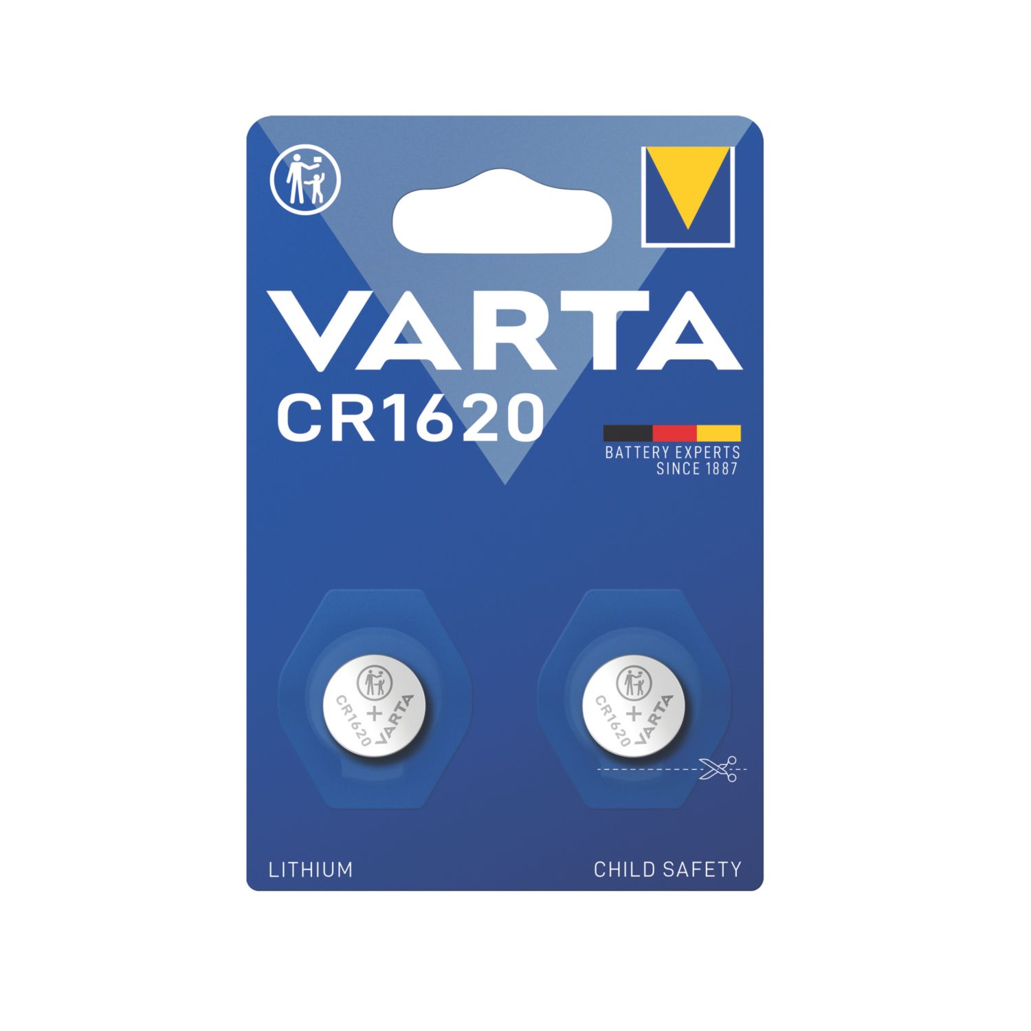 Varta CR1620 3V Button Cell Lithium Batteries 2 Pack (343AV)