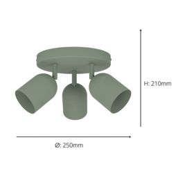 Eglo Tilston Round 3-Light Spotlight Green