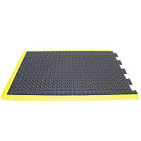 COBA Europe Bubblemat Anti-Fatigue Floor End Mat Black / Yellow 1.2 x 0.9m
