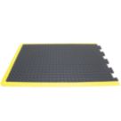 COBA Bubblemat Anti-Fatigue Floor End Mat Black/Yellow 1.2m x 0.9m x 14mm