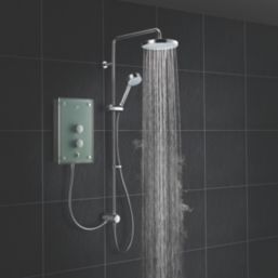 Mira Azora Frosted Green 9.8kW Thermostatic Dual Outlet Electric Shower