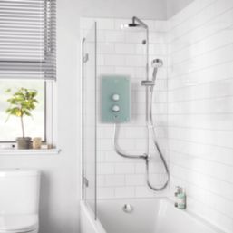 Mira Azora Frosted Green 9.8kW Thermostatic Dual Outlet Electric Shower