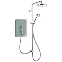 Mira Azora Dual Frosted Green 9.8kW Thermostatic Dual Outlet Electric Shower