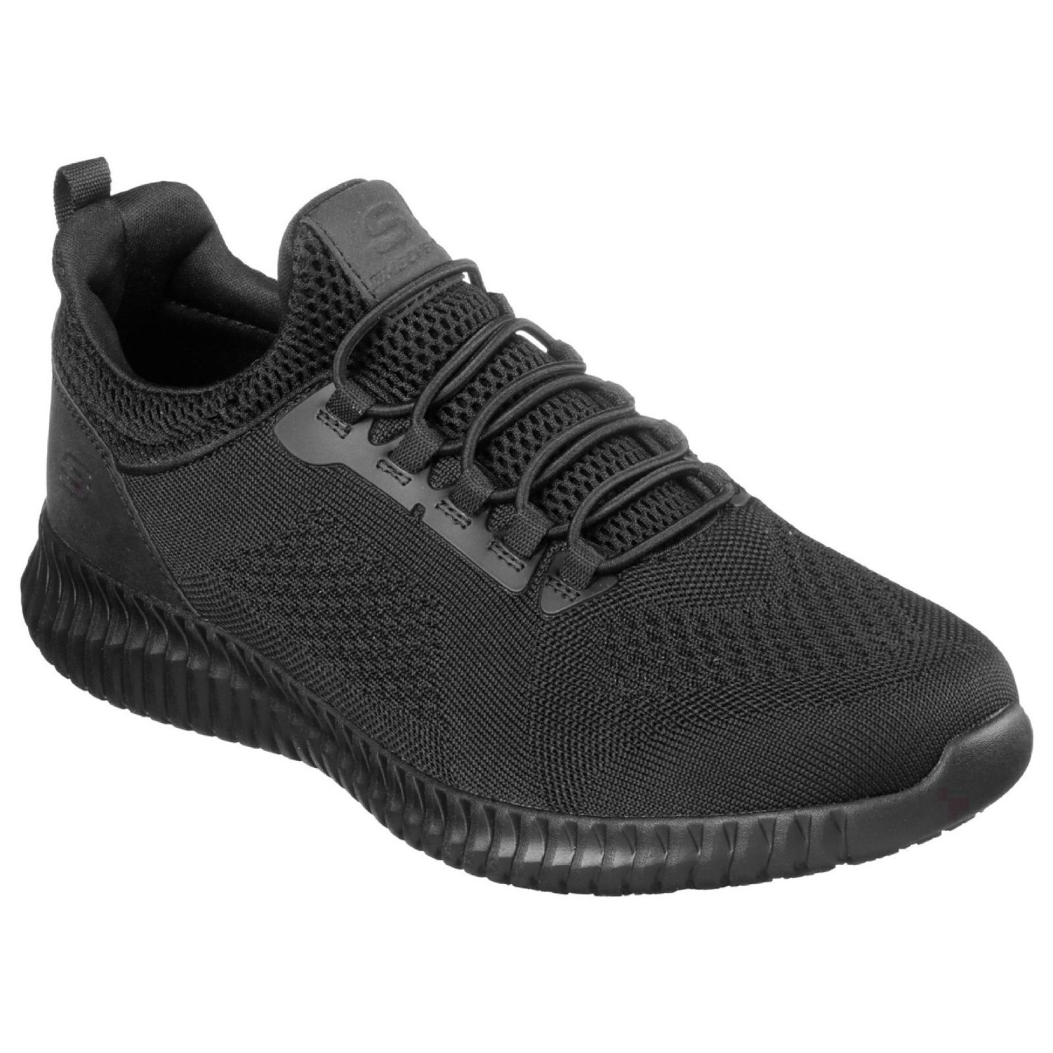 Skechers Cessnock Size 8 Black Slip-On Occupational Trainers (343PR)