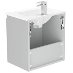 Newland  Double Door Wall-Mounted Vanity Unit with Basin Matt Pearl Grey 500mm x 370mm x 540mm