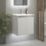 Newland  Double Door Wall-Mounted Vanity Unit with Basin Matt Pearl Grey 500mm x 370mm x 540mm