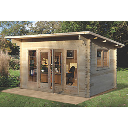 Forest Melbury 13' x 10' (Nominal) Pent Timber Log Cabin with Assembly