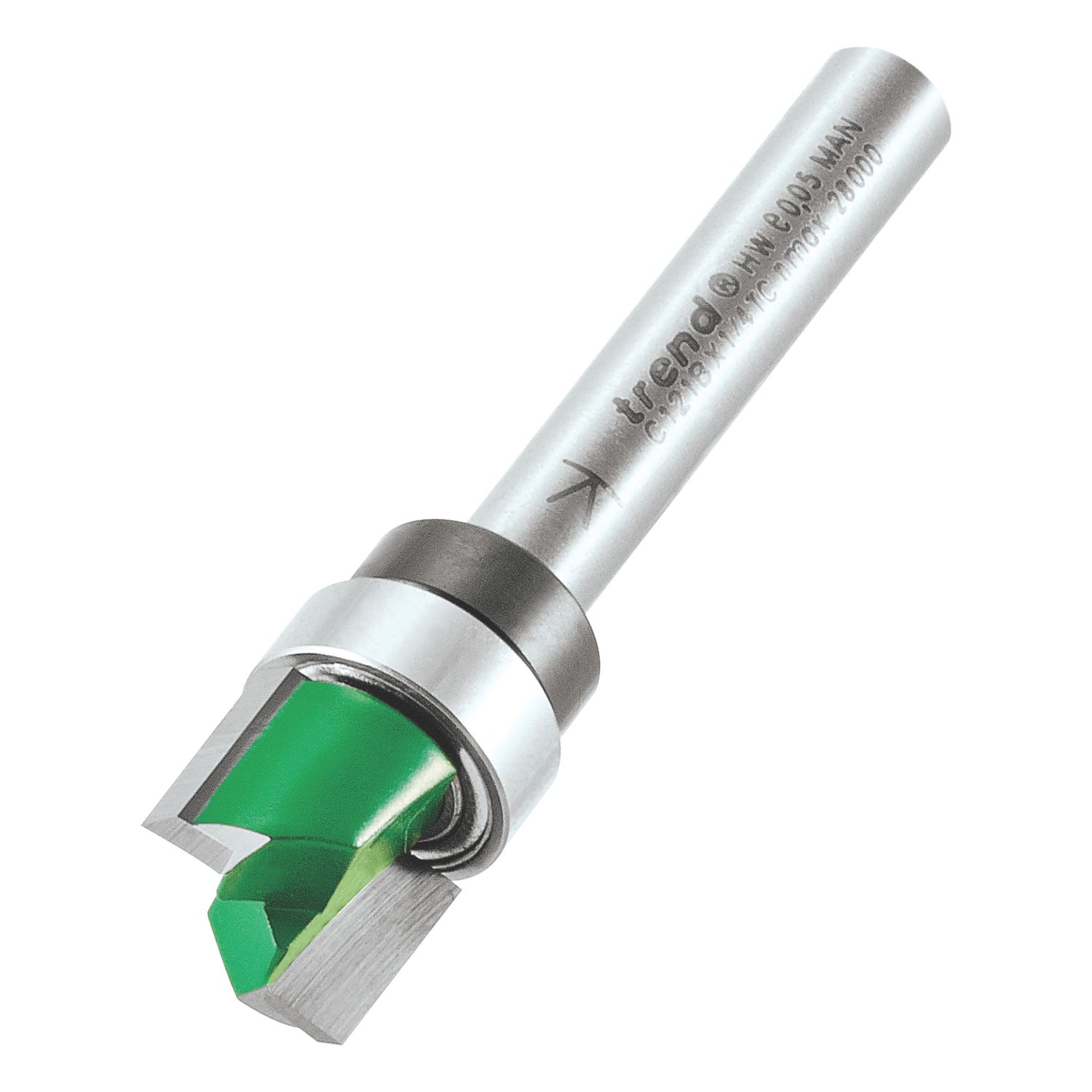 Trend C121BX1/4TC 1/4" Straight Bearing-Guided Template Profiler 12.7mm x 9.5mm (343XG)