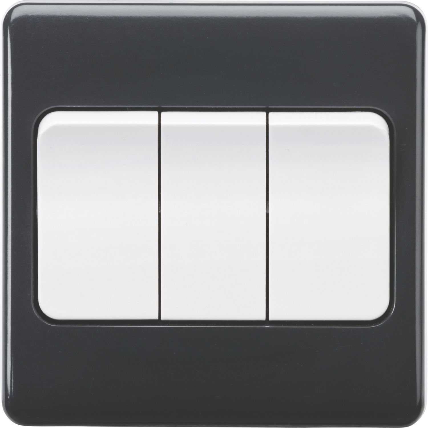 Knightsbridge Part M 10AX 3-Gang 2-Way Light Switch Anthracite (343YC)